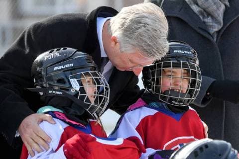 King Philippe - Filip of Belgium pictured during a visit to a project of the Montreal Canadiens Children s Foundation on the fifth day of a state visit of the Belgian Royals to Canada in Montreal, Canada, Friday 16 March 2018.  POOLxBENOITxDOPPAGNEx xFREDERICxSIERAKOWSKI 05314359