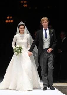 Prince Christian of Hanover (R) and Peruvian Alessandra de Osma (L) leave the church of San Pedro after getting married in Lima, Peru, 16 March 2018. Religious marriage of Prince Christian of Hanover with Peruvian Alessandra de Osma !ACHTUNG: NUR REDAKTIONELLE NUTZUNG!  Copyright: xErnestoxAriasx PER002 20180316-636568290592555964