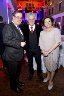Armin Laschet, Rolf Zuckowski und Susanne Laschet bei der 13. Verleihung der Steiger Awards in der Alten Kaue der Zeche Hansemann. Dortmund, 17.03.2018
