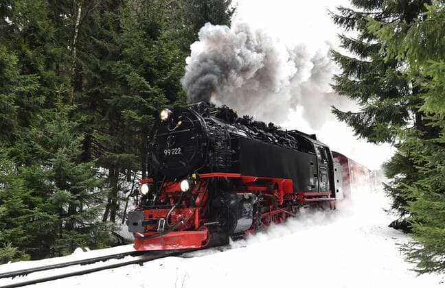 Brockenbahn im Schnee - Brocken railway in the snow