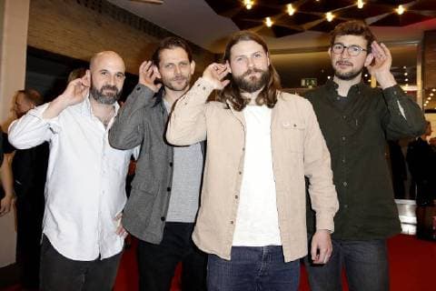 Die Gruppe Mighty Oaks mit Ian Hooper, Claudio Donzelli, Craig Saunders und Kid Decker bei der Verleihung vom 16. Deutschen Hoerfilmpreis am 20.03.2018 in Berlin Deutscher Hoerfilmpreis 2018 in Berlin