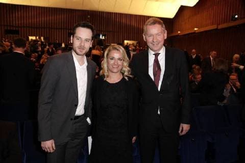 Florian Bartholomäi, Verena Bentele und Lutz Marmor bei der Verleihung vom 16. Deutschen Hoerfilmpreis am 20.03.2018 in Berlin Deutscher Hoerfilmpreis 2018 in Berlin