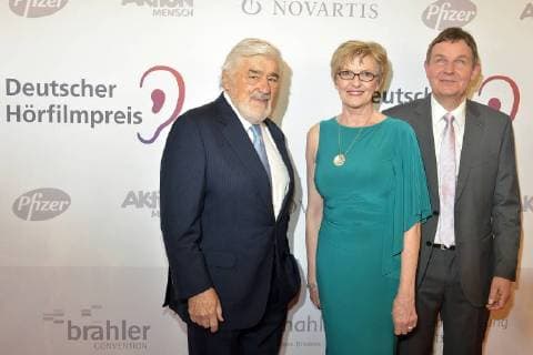 Mario Adorf, Renate Reymann, Andreas Bethke beim 16. Deutschen Hoerfilmpreis im Kino International in Berlin am 20.03.2018