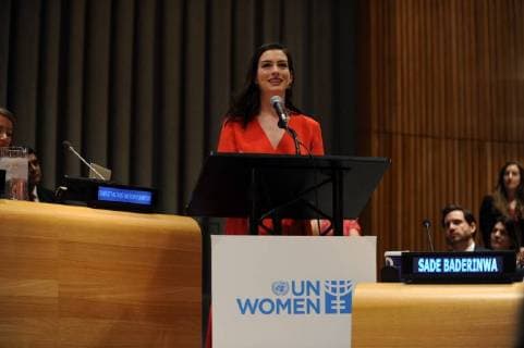 December 31, 2008 - Manhattan, New York, United States Of America - NEW YORK, UNITED New YorkS - MARCH 8: Actress and United Nations goodwill ambassador Anne Hathaway delivers a speech during an event held for International Women s Day at United Nations headquarters in New York, United States on March 8, 2017...People: Anne Hathaway Manhattan United States Of America - ZUMAs214 20081231_zaa_s214_140 Copyright: xSMGx