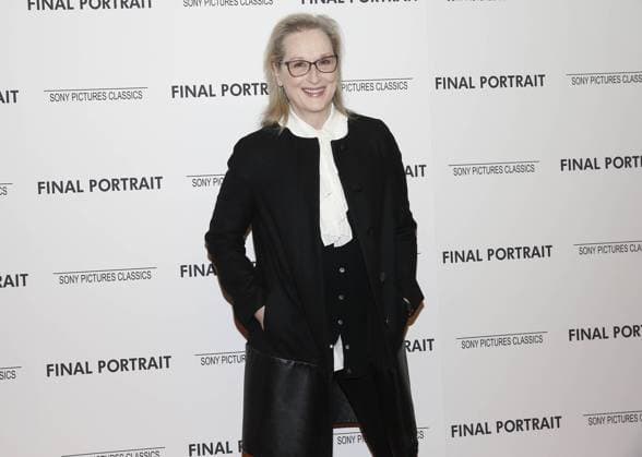 Meryl Streep arrives on the red carpet at the Final Portrait New York Screening at the Guggenheim Museum on March 22, 2018 in New York City.  NYP20180322143 JOHNxANGELILLO