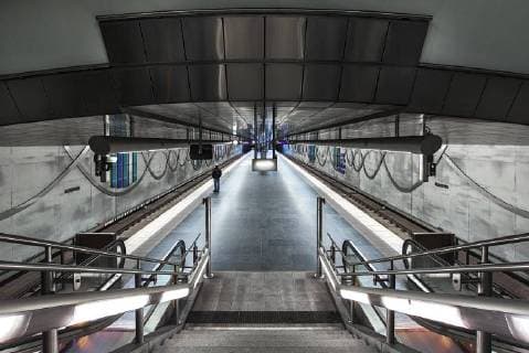 U-Bahnstation Kliniken, Fürth, Mittelfranken, Bayern, Deutschland, Europa Copyright: imageBROKER/HelmutxMeyerxzurxCapellen iblmzc04647558.jpg