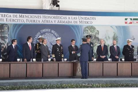 March 23, 2018 - CIUDAD DE MEXICO, Recognition Reconocimiento-Fuerzas Armadas.- Aspectos de la entrega de reconocimientos a elementos de las Fuerzas Armadas, presidida por el presidente de la Republica, Enrique Pena Nieto, este 23 de marzo 2018, en la Secretaria de Marina. Foto: Agencia EL UNIVERSAL Luis Cortes MAR  - ZUMAu78_ 20180323_zaf_u78_118 Copyright: xLuisxCortesx