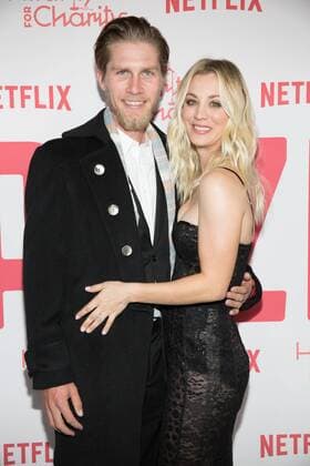 LOS ANGELES, CA - MARCH 24: Karl Cook and Kaley Cuoco at the Hilarity For Charity 6th Annual Variety Show at the Hollywood Palladium in Los Angeles, California on March 24, 2018. Copyright: xStevexRosex