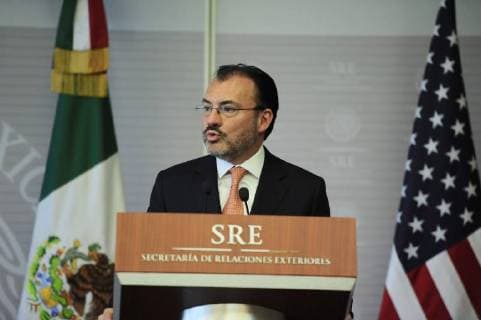 March 26, 2018 - Mexico City, Mexico - Secretary of Foreign Affairs Luis Videgaray during a press conference offers as part of Kirstjen Nielsen working visit to Mexico, he talking about Migration and Security Mexico- U.S at Ministry of Foreign Affairs on March 26, 2018 in Mexico City, Mexico Mexico City Mexico - ZUMAs197 20180326_zaa_s197_039 Copyright: xCarlosxTischlerx