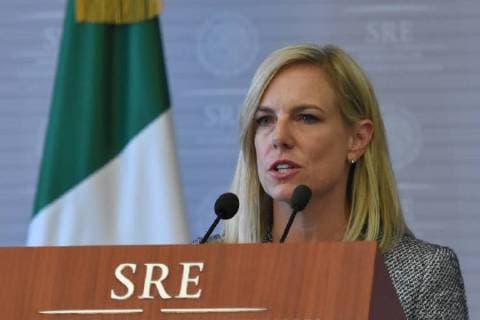 March 26, 2018 - Mexico City, Mexico - United States Secretary of Homeland Security Kirstjen Nielsen is seen speaking during a meeting that she held with Chancellor Luis Videgaray (no in picture) to talking about Migration and Security between Mexico- U.S as part of her working visit to Mexico at Ministry of Foreign Affairs on March 26, 2018 in Mexico City, Mexico Mexico City Mexico  - ZUMAn230 20180326_zaa_n230_462 Copyright: xCarlosxTischlerx