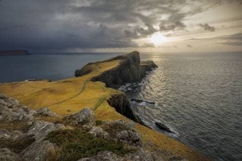 Neist Point Lighthouse, Glendale, Isle of Skye, Highland Region, Inner Hebrides, Scotland, United Kingdom, Europe Copyright: AndrewxSproule 1213-132