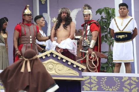 March 30, 2018 - CIUDAD DE MEXICO, Religion Religion-Viacrucis CDMX.- Aspectos de la 175 representacion de la Pasion de Cristo este viernes 30 de marzo 2018, en la delegacion Iztapalapa. Foto: Agencia EL UNIVERSAL Berenice Fregoso MAR  - ZUMAu78_ 20180330_zaf_u78_051 Copyright: xBerenicexFregosoxElxUniversalx