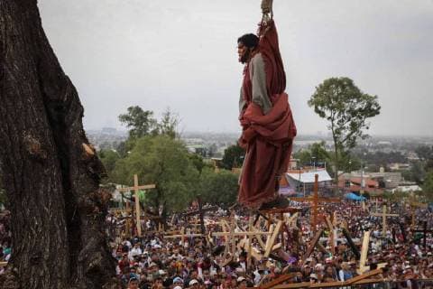 March 30, 2018 - CIUDAD DE MEXICO, Religion Religion-Viacrucis CDMX.- Aspectos de la 175 representacion de la Pasion de Cristo este viernes 30 de marzo 2018, en la delegacion Iztapalapa. Foto: Agencia EL UNIVERSAL Juan Carlos Reyes MAR  - ZUMAu78_ 20180330_zaf_u78_089 Copyright: xJuancarlosreyesgx