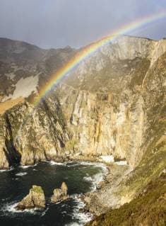 Sea cliffs 600m high against the Atlantic Ocean, Slieve League, County Donegal, Ulster, Republic of Ireland, Europe Copyright: TonyxWaltham 29-5471