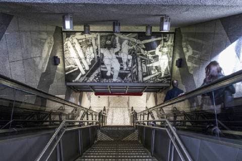 U-Bahn Station, nahe dem ehemaligen Bergwerk Consolidation, Gelsenkirchen Bismarck