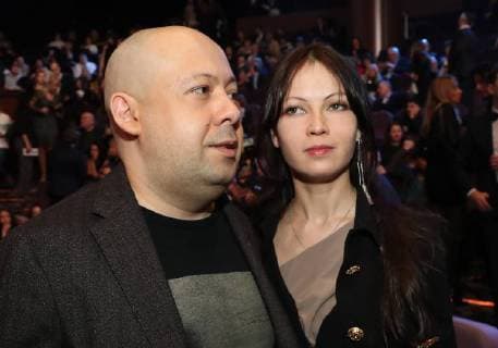 MOSCOW REGION, RUSSIA â€“ APRIL 1, 2018: Film director Alexei German Jr with wife, production designer Yelena Okopnaya at the 31st Nika Film Award Ceremony, at the Vegas City Hall. Vyacheslav Prokofyev TASS  TS07A303