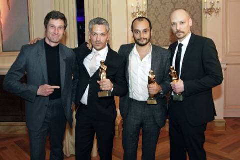 Andreas Kiendl, Faris Rahoma, Arman T. Riahi und Aleksandar Petrovic bei der Romy 2018 Akademiepreisverleihung im Grand Hotel. Wien, 05.04.2018