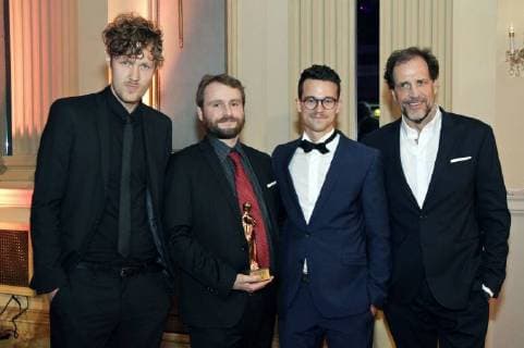 Gast, Boris Kunz, Florian Kamhuber und Helmfried von Lüttichau bei der Romy 2018 Akademiepreisverleihung im Grand Hotel. Wien, 05.04.2018