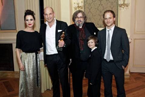 Irena Flury, Produzent, Wolfgang Ritzberger, Jeremy Miliker und Produzent bei der Romy 2018 Akademiepreisverleihung im Grand Hotel. Wien, 05.04.2018