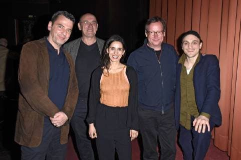 Christian Petzold, Hans Fromm, Maryam Zaree, Matthias Brandt und Franz Rogowski bei der Preview des Kinofilms Transit im City Kino. München, 05.04.2018