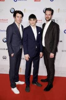 Jochen Laube, Franz Rogowski und Fabian Maubach beim Nominiertenabend zum Deutschen Filmpreis 2018 im BMW Haus am Kurfürstendamm. Berlin, 07.04.2018