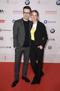 Tobias Wiemann mit Gattin Jytte-Merle Böhrnsen beim Nominiertenabend zum Deutschen Filmpreis 2018 im BMW Haus am Kurfürstendamm. Berlin, 07.04.2018