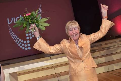Heidi Hetzer beim 13. Victress Award iGALA n der UDK ( Universitaet der Kuenste) in Berlin am 09.04.2018