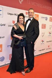 Sonja Fusati und Sandro Fusati beim 13. Victress Award iGALA n der UDK ( Universitaet der Kuenste) in Berlin am 09.04.2018