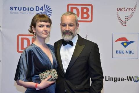Gedeon Burkhard mit Freundin Marie Allen beim 13. Victress Award iGALA n der UDK ( Universitaet der Kuenste) in Berlin am 09.04.2018