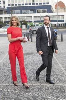 Kerstin Linnartz mit Begleitung bei der 13. Verleihung der Victress Awards 2018 in der Universität der Künste. Berlin, 09.04.2018