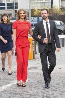 Kerstin Linnartz mit Begleitung bei der 13. Verleihung der Victress Awards 2018 in der Universität der Künste. Berlin, 09.04.2018