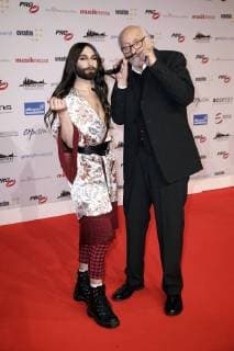 Conchita und Karl Dall bei der 13. Verleihung des PRG Live Entertainment Award in der Festhalle Frankfurt. Frankfurt am Main, 09.04.2018