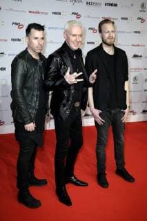 Michael Simon, H.P. Baxxter und Phil Speiser (Scooter) bei der 13. Verleihung des PRG Live Entertainment Award in der Festhalle Frankfurt. Frankfurt am Main, 09.04.2018