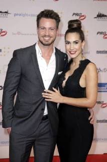 Sebastian Pannek und Clea-Lacy Juhn bei der 13. Verleihung des PRG Live Entertainment Award in der Festhalle Frankfurt. Frankfurt am Main, 09.04.2018