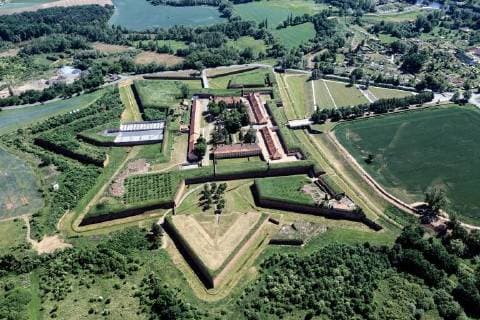 ***FILE PHOTO*** Aerial view of the Small Fortress Terezin, seat of the Memorial Terezin, is seen in Terezin, Czech Republic, on May 20, 2006. (CTKxPhoto MilanxVachal) CTKPhotoF201804091742301 