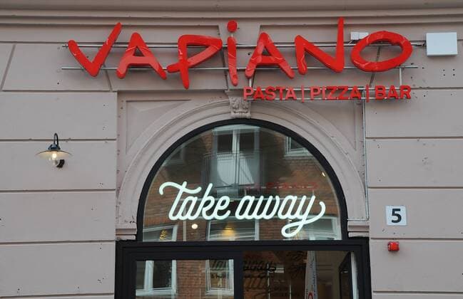 Copenhagen Denmark 10. April 2018_Vapiano pasta pizza and bar restaurant in Copenhagen Denmark. . (Photo.Francis Joseph Dean Deanpictures. 