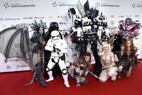 Cosplayer bei der Verleihung des Deutschen Computerspielpreises 2018 im Kesselhaus. München, 10.04.2018