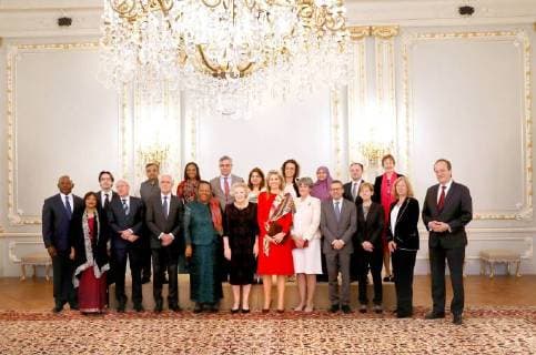 Entertainment Bilder der Woche 12-04-2018 The Hague Queen Maxima and Princess Beatrix and professor Louise Gunning-Schepers and Dr. Ali Bilgic during the 15th anniversary of the Prince Claus chair ( Leerstoel) at palace Noordeinde in The Hague. The Prince Claus Chair in Development and Equity is intended to give an impulse to the career of excellent young scientists from developing countries and to stimulate knowledge sharing in the field of development issues. The Prince Claus Chair expresses the respect of the academic community in the Netherlands for Prince Claus as a person and for his work, involvement and expertise in the field of development cooperation.  Copyright: xPPE NIEBOERx