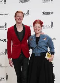 Tobias van de Meiklokjes, Eenie van de Meiklokjes bei Verleihung Deutscher Musikpreis ECHO 2018 in Messe Berlin.