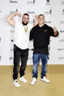 Kollegah und Farid Bang bei der 27. Verleihung des Deutschen Musikpreises Echo 2018 in der Messe Berlin. Berlin, 12.04.2017