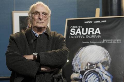 April 13, 2018 - Madrid, Spain - The filmmaker Carlos Saura attends the Dore Cinema in Madrid to present his novel Ausencias, in Madrid, Spain on April 13, 2018. Madrid Spain  - ZUMAn230 20180413_zaa_n230_979 Copyright: xOscarxGonzalezx