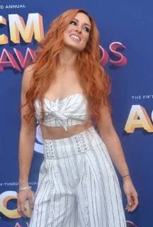 Wrestler Becky Lynch attends the 53rd annual Academy of Country Music Awards held at MGM Grand Garden Arena in Las Vegas, Nevada on April 15, 2018. The show will be telecast live on CBS.  LAV20180415307 JIMxRUYMEN