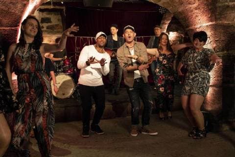 Marquess bei den Dreharbeiten zur 100. Sendung der MDR-Show Musik für Sie in der Engelsburg. Erfurt, 15.04.2018