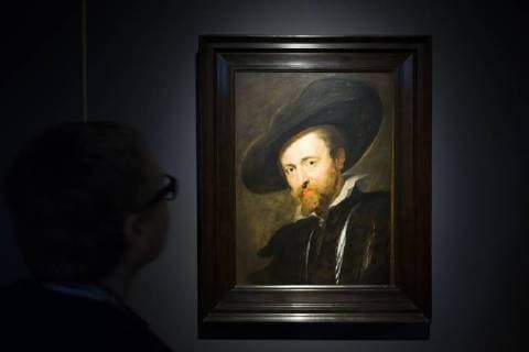 A self-portrait of famous Flemish painter Rubens pictured during the press presentation of the restoration of a self-portrait of famous Flemish painter Rubens, Monday 16 April 2018, in Antwerp.  KRISTOFxVANxACCOM 05330193