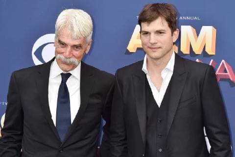 Sam Elliott und Ashton Kutcher, die beiden Schauspieler bei den Country Music Awards am 15.04.2018 in Las Vegas 53rd Academy Of Country Music Awards 2018 in Las Vegas
