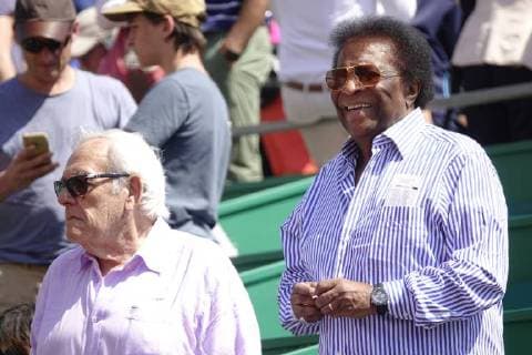 Bilder des Tages Deutscher Schlagersänger Roberto Blanco als Zuschauer in einer Loge am Court Rainier III beim ATP World Tour Tennisturnier Rolex Monte-Carlo Masters, Fürstentum Monaco, Mittelmeer