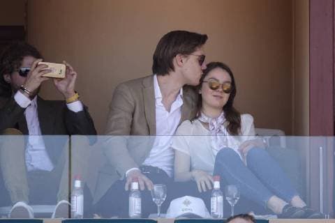 Alexandra von Hannover, Tochter von Caroline von Hannover und Ernst August von Hannover, mit Freund Ben-Sylvester Strautmann in einer Loge am Court Rainier III im Monte-Carlo Country Club beim Tennisturnier Rolex Monte-Carlo Masters 1000 der ATP World Tour, Fürstentum Monaco