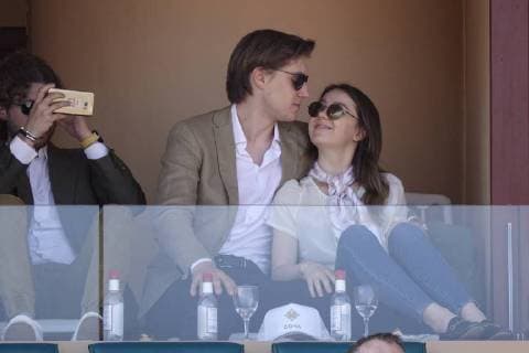Alexandra von Hannover, Tochter von Caroline von Hannover und Ernst August von Hannover, mit Freund Ben-Sylvester Strautmann in einer Loge am Court Rainier III im Monte-Carlo Country Club beim Tennisturnier Rolex Monte-Carlo Masters 1000 der ATP World Tour, Fürstentum Monaco