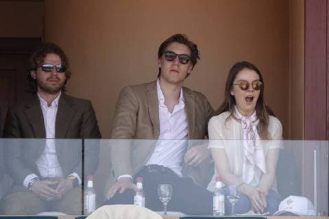 Alexandra von Hannover, Tochter von Caroline von Hannover und Ernst August von Hannover, mit Freund Ben-Sylvester Strautmann in einer Loge am Court Rainier III im Monte-Carlo Country Club beim Tennisturnier Rolex Monte-Carlo Masters 1000 der ATP World Tour, Fürstentum Monaco
