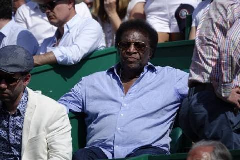 Deutscher Schlagersänger Roberto Blanco als Zuschauer in einer Loge am Court Rainier III im Monte-Carlo Country Club beim Rolex Monte-Carlo Masters 1000 ATP World Tour Tennisturnier